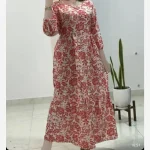 پیراهن فلور بوگاتی زنانه فری سایز پارچه بوگاتی بدون آبرفت قد 137 - Image 3