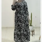 پیراهن فلور بوگاتی زنانه فری سایز پارچه بوگاتی بدون آبرفت قد 137 - Image 11
