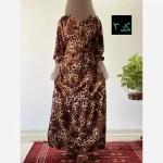 ساحلی پلنگی جنس کرپ الیزه فری سایز 38 تا 46 قد 136 - Image 2