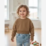 کراپ دخترانه آستین فینگردار کیمونو لش دورس دو نخ چهارفصل مناسب 3 تا 7 سال - Image 7