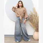 شومیز گره ای لینن وارداتی زنانه و دخترانه فری سایز مناسب تا سایز 46 - Image 7