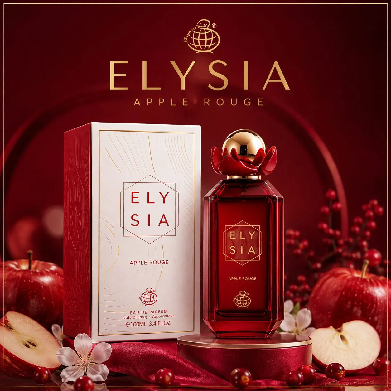 ae03c76d-0eae-4736-9b20-4aa0ca4d19c9 عطر زنانه فراگرنس ورد الیسیا اپل رژ ادو پرفیوم 100 میل الهام گرفته از Kayali Eden Juicy Apple - Image 1