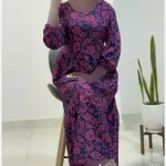 پیراهن فلور بوگاتی زنانه فری سایز پارچه بوگاتی بدون آبرفت قد 137 - Image 8
