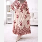 پیراهن ساحلی زنانه فلور حاشیهدار چپ و راستی فری سایز 38 تا 48 - تصویر 8