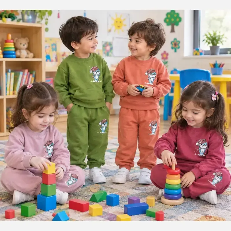 0485f596-0107-44bd-83c9-4b3c46d1628d بلوز شلوار بچگانه دورس طرح خرگوش برفی - تصویر 1