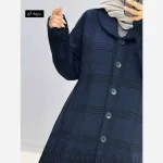 مانتو بافت بلند سایز بزرگ یقه آرشال - تصویر 7