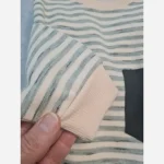 بلوز پاییزه بچگانه اسپرت راه راه تک جیب سایز 50 تا 60 پنبه ای مخملی سوپر سافت - تصویر 4
