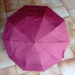 چتر فول اتوماتیک 10 فنر دو رویه ضد باد دسته چوبی - Image 5
