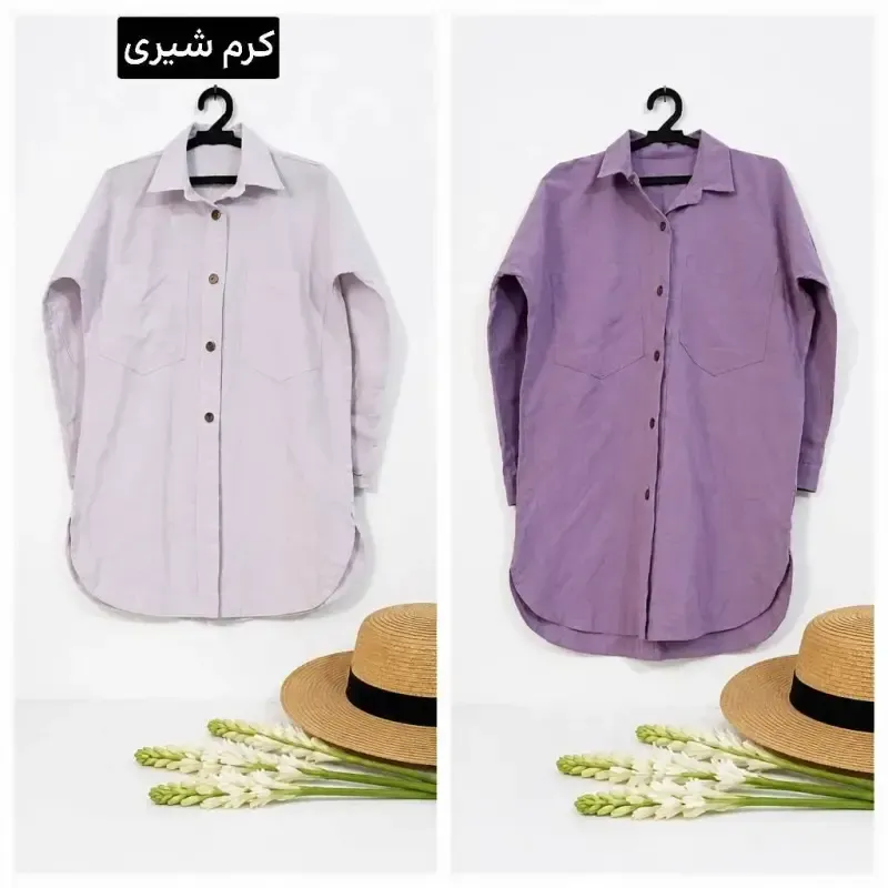 2a6e28b3-08eb-4851-8846-522e770e0882 تونیک لینن دکمه فلزی رها فری سایز - تصویر 1
