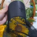 مینی اسکارف نقابدار سه گوش گیپور مشکی ابعاد 68 در 68 سانتی متر - Image 5