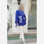 کت پاپیون کرپ مازراتی زنانه رنگ مشکی سرخابی کاربنی - تصویر 12
