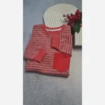 بلوز پاییزه بچگانه اسپرت راه راه تک جیب سایز 50 تا 60 پنبه ای مخملی سوپر سافت - تصویر 3