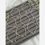 دستبند بنگل دخترانه طرح پاپیون پرنسسی استیل رنگ ثابت فریزایز - Image 2