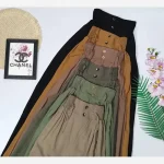 شلوار نخی زنانه مدل برماندو فری سایز کمر کش ماسوره - تصویر 4