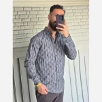 پیراهن آستین بلند مردانه راه راه - Image 5