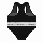 ست نیم تنه و شورت زنانه ورزشی کش اسپرت نخی پنبه ای کاپ متحرک Calvin Klein - تصویر 3