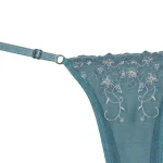 ست شورت و سوتین فنردار تورگاز گلدوزی بالا دالبری مولانست زنانه سایز 75 تا 90 رنگ کله غازی - تصویر 3