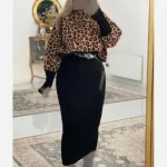 ست بافت کراپ کلاهدار فینگردار و سارافون بافت سه نخ درجه یک - تصویر 7