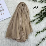 شال نخی ساده دور عدسی مناسب روزمره قواره 200 در 85 سانت - تصویر 4