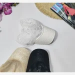 هد نقابدار گیپوری زنانه تابستانی مناسب سفر و طبیعت گردی رنگ مشکی و کرم - تصویر 3