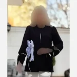 کت پاپیون کرپ مازراتی زنانه رنگ مشکی سرخابی کاربنی - تصویر 19
