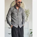 پیراهن آستین بلند مردانه راه راه - Image 2