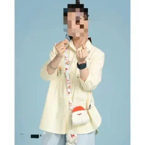 شومیز الیاف طبیعی نخ پنبه دخترانه و نوجوان رنگ زرد و آبی سایز 1 تا 4