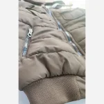 کاپشن خلبانی گرم بچگانه زمستانی کلاهدار رنگ قهوه ای شکلاتی سایز 50 تا 60 - تصویر 3