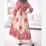 پیراهن ساحلی زنانه فلور حاشیهدار چپ و راستی فری سایز 38 تا 48 - تصویر 6