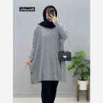 مانتو پانچ بافت ترنج فری سایز مناسب سایز 40 تا 54 - تصویر 7