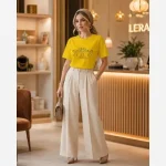 تیشرت چاپی طرح پاپیون سوپر پنبه اعلا لانگ فری سایز زنانه