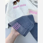 ست بلوز و شلوار لی دخترانه بچگانه طرح Miu Miu دورس لاکرا سایز 45 تا 70 - تصویر 6