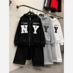 سویشرت شلوار NY دورس داخل کرکی فری سایز ترند - تصویر 3
