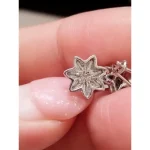 گوشواره نقره زنانه آویز عیار 925 با روکش طلا سفید طرح خاص - تصویر 6