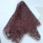 مینی اسکارف گیپور چهار گوش طرح سنگی ابعاد 70 در 70 سانتی متر - تصویر 3