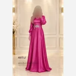 ماکسی مجلسی زنانه حدیث پولکی جنس ساتن کش - تصویر 14