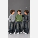 ست بلوز و شلوار جین پسرانه مدل سنگشور لش سایز 5 تا 7 سال - تصویر 4