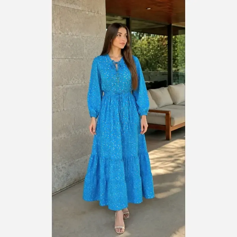 0a1fd96b-8691-4b20-8037-8e442a369220 پیراهن ساحلی زنانه کرپ پفکی فری سایز 38 تا 50 مدل مرجان - تصویر 1