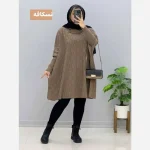 مانتو پانچ بافت ترنج فری سایز مناسب سایز 40 تا 54 - تصویر 2