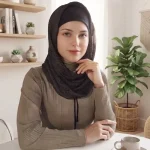 رینگ اسکارف بافت پاییزی مشکی سرمه ای قهوه ای مناسب پاییز و زمستان سایز 50 در 80 سانتی متر - تصویر 7