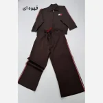 ست سویشرت شلوار زنانه مدل Tommy جنس دبل مازراتی رنگ مشکی سورمه ای موکا فری سایز - تصویر 11