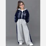 ست سه تکه اسپرت دخترانه سویشرت و شلوار و تیشرت سایز 45 تا 65 - تصویر 5