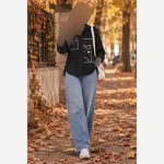 شومیز گلدوزی پاییزه جنس لینن پاییزه مناسب سایز 38 تا 46 - تصویر 4