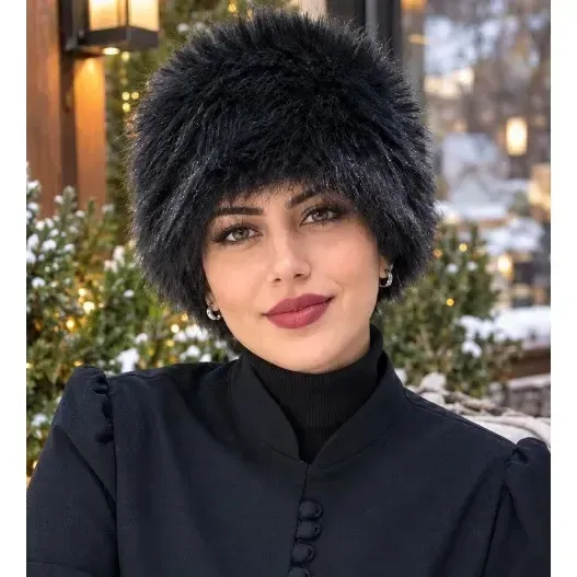 204147f8-255f-4698-9f94-f3f7c2c28212-1 هدبند روسی خزدار زنانه و دخترانه رنگ سرمه ای تیره - تصویر 1