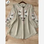 تونیک چاپی رنگی آرامش جنس شانتون درجه یک فری سایز - تصویر 12