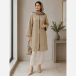 مانتو زنانه گلدوزی مدل ریوا جنس شانتون ژاکارد سایز 36 تا 52 - تصویر 3
