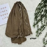 شال ساده نخی وارداتی دورنوار قواره 200 در 69 سانتیمتر - تصویر 11
