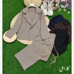 ست کت و شلوار پاییزه زنانه جنس سوپرمازراتی کجراه اعلا فری سایز رنگ بندی متنوع - تصویر 9
