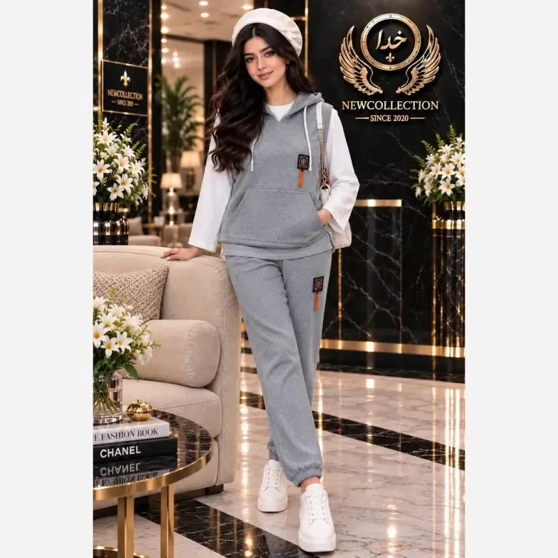 2fa0316f-27c1-40eb-a9df-1497521c372c سه تیکه پاییزه زنانه جنس گلکسی اعلا مدل سریناع رنگ طوسی روشن و طوسی متوسط سایز فری 38 تا 48 - تصویر 1