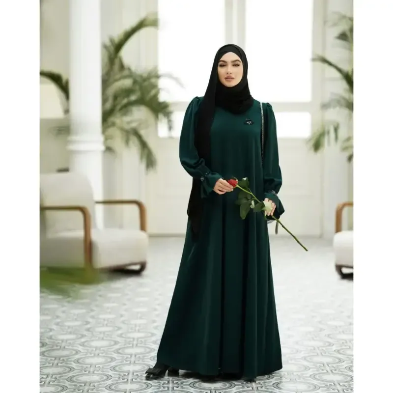 31658d88-7a8c-4006-9836-12739d642ded مانتو عبایی مدل آرام جنس الیزه درجه یک قد 140 - تصویر 1